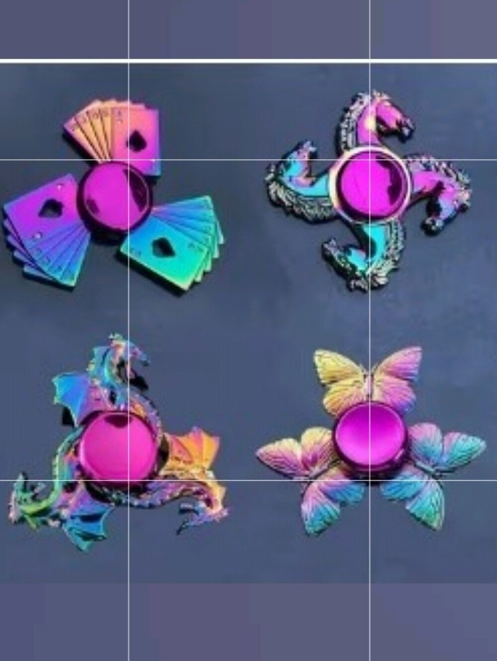 Iridescent Rainbow Metal Fidget Spinners - Pick 1